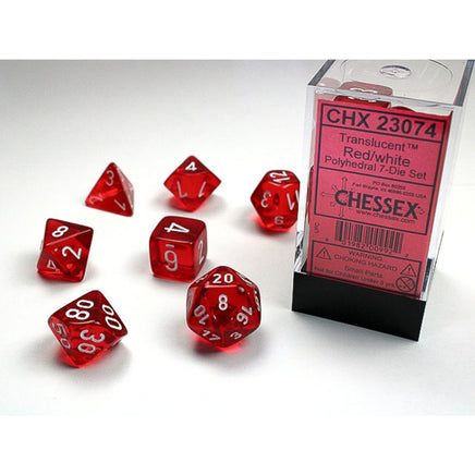 Chessex: Polyhedral Translucent Dice sets Red/White