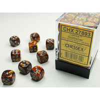 chessex d6 lustrous dice set 12mm gold silver