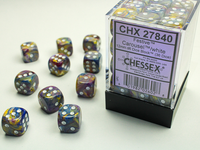 chessex D6 festive dice set 12mm carousel white