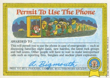 Garbage Pail Kids - OS1 - Bugged Bert 11b