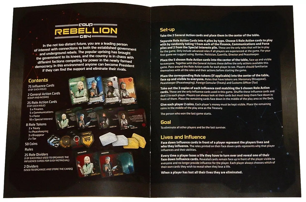 coup rebellion g54 board game