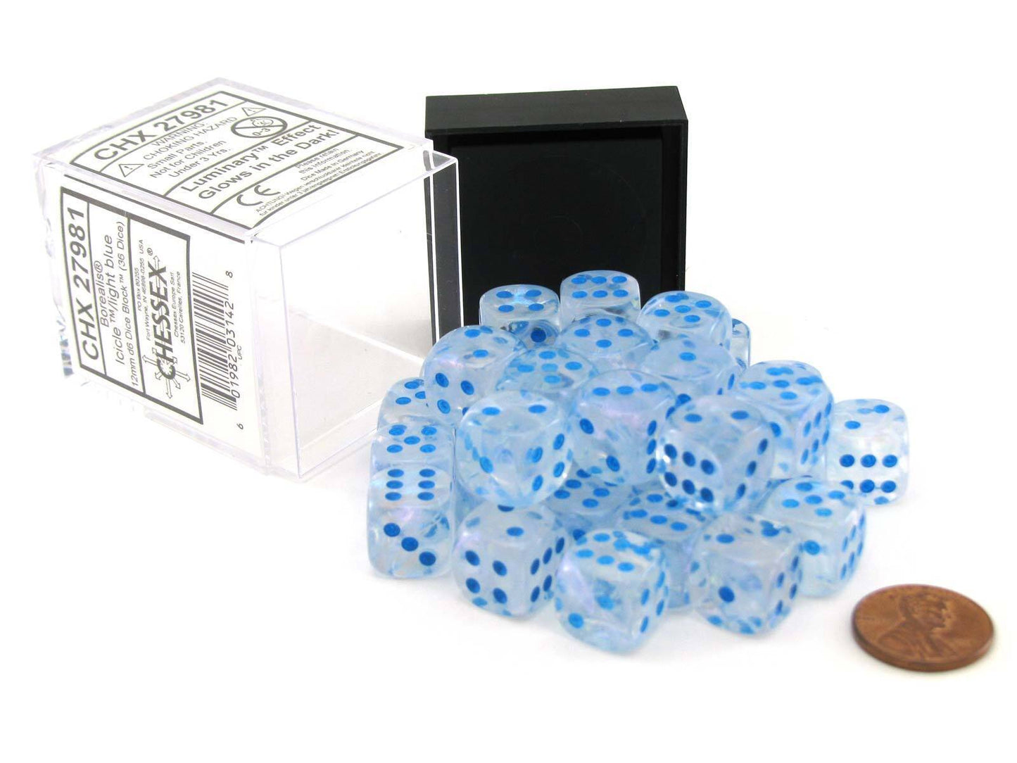 Chessex: D6 Borealis Dice Set - 12mm icile light blue