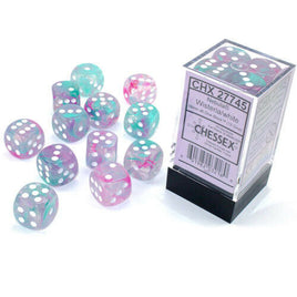 chessex d6 nebula dice set 16mm wisteria white