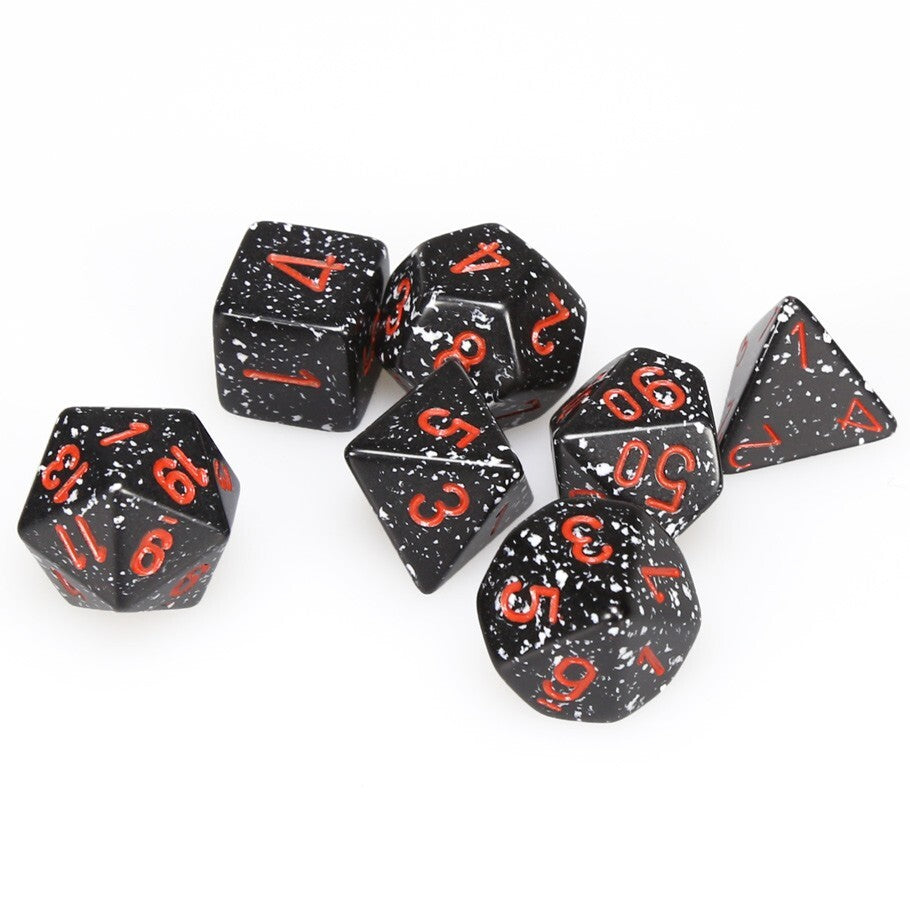 chessex polyhedral speckled dice set space